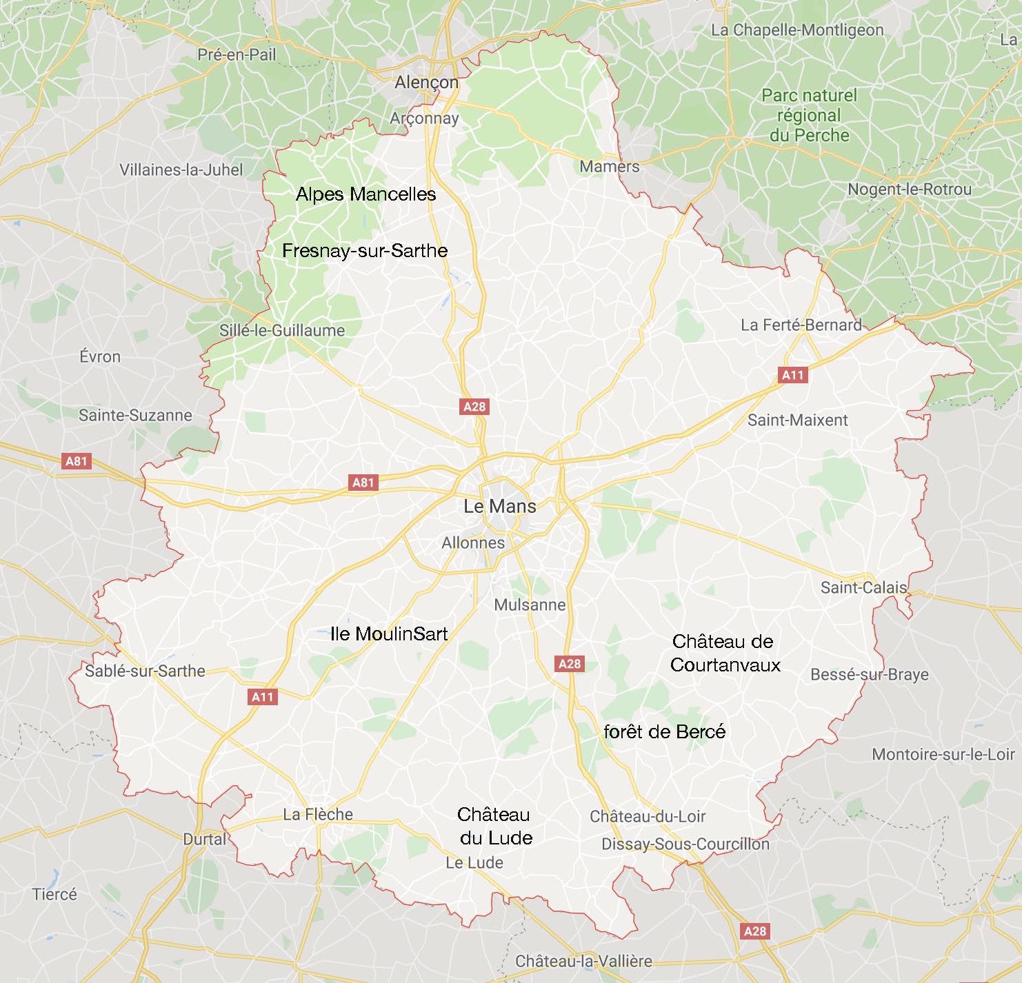 Sarthe map