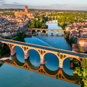 Albi and the 3 bridges from the sky