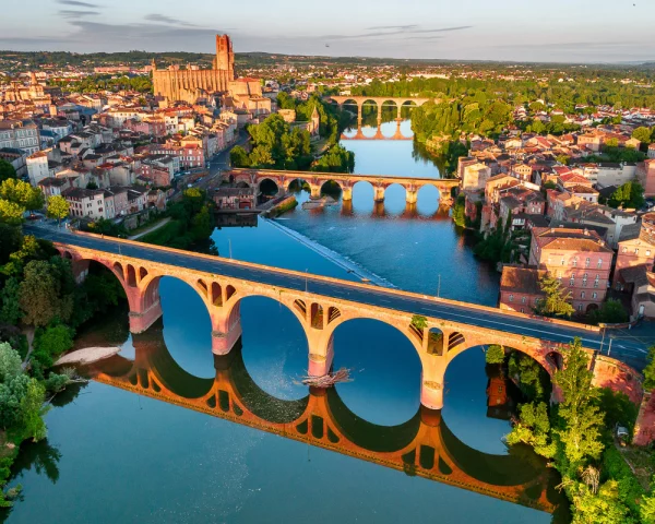 Albi and the 3 bridges from the sky