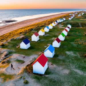 Bath cabins in Gouville-sur-Mer