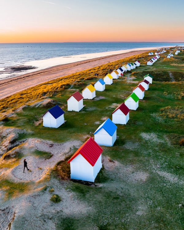 Bath cabins in Gouville-sur-Mer